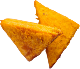 Extreme close-up of crispy golden bread pakoda